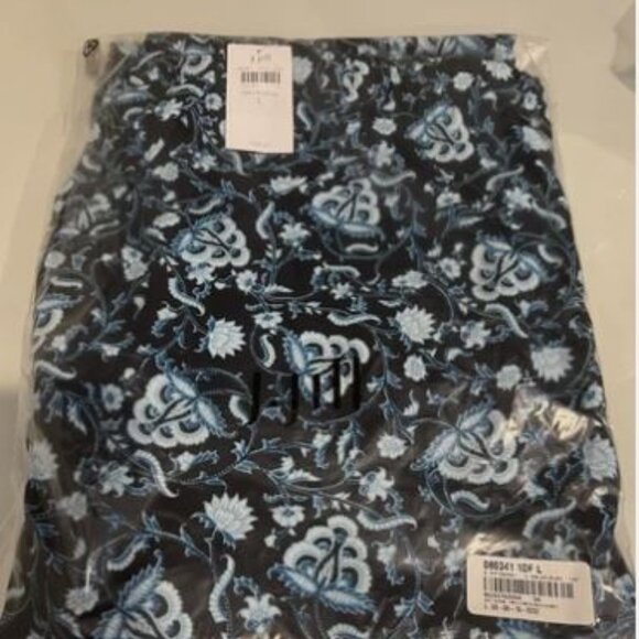 *NWT* J.JILL FLORAL ART PAISLEY FULL LEG PANTS_BLUE/MULTI_L_$89 - Picture 4 of 4